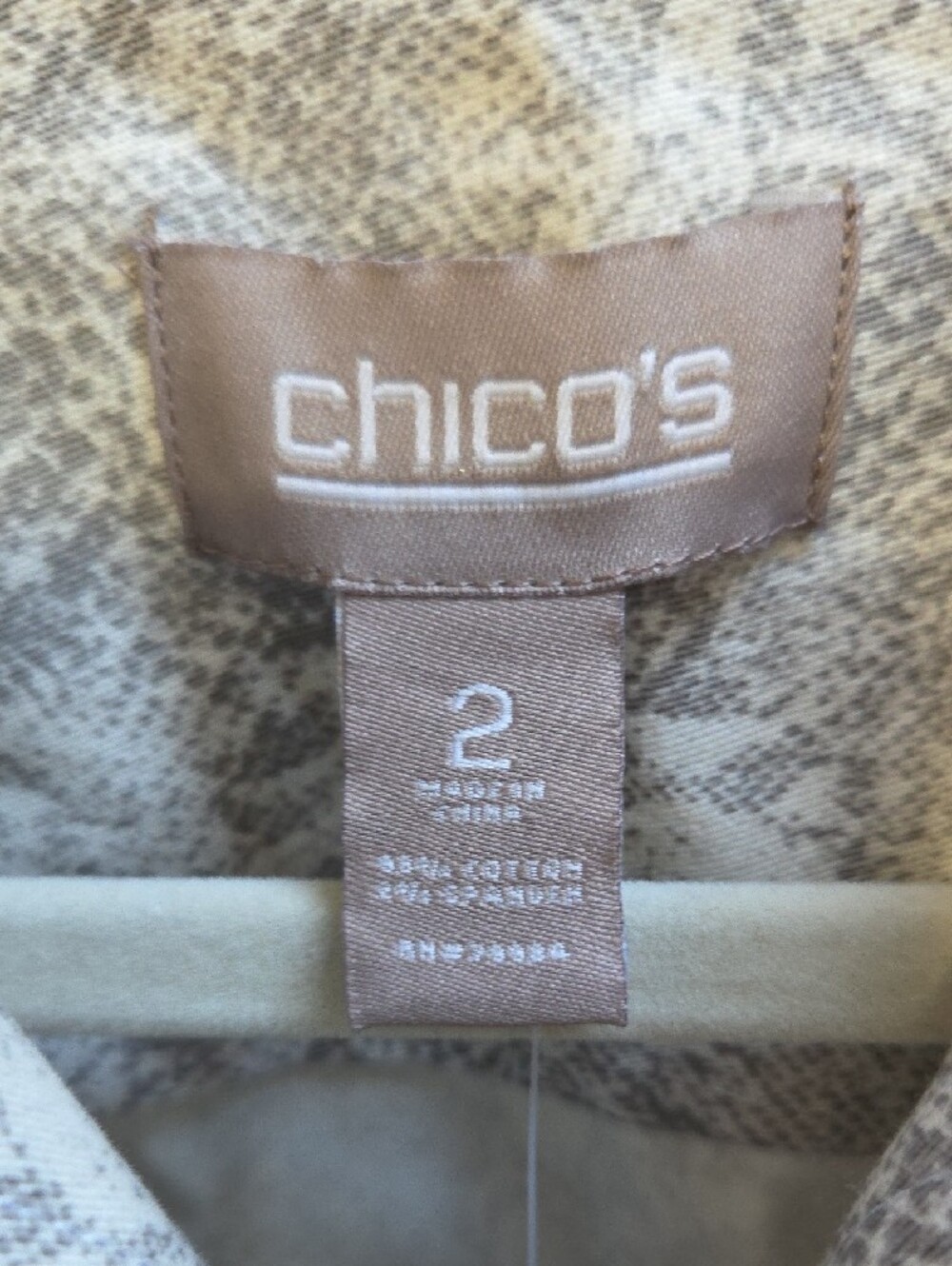 Chico's Light Gray Python-Print Zip Front Jacket - Picture 6 of 6